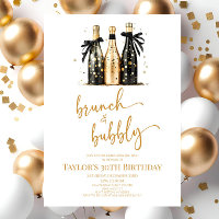 Brunch et Bubbly Black Gold Birthday Brunch Party