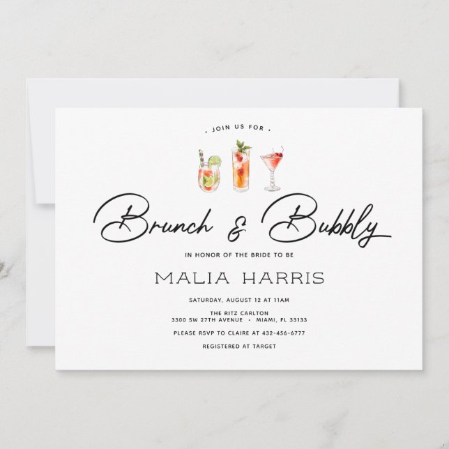 Invitation Brunch et Bubbly Bridal Douche (Devant)