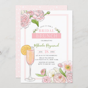Invitation Brunch et Bubbly   Brunch nuptial rose