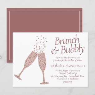 Invitation Brunch et Bubbly   Champagne rose violet Cassis
