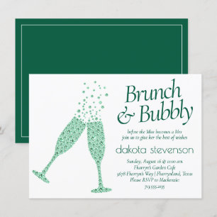 Invitation Brunch et Bubbly   Champagne verte à l'oeil