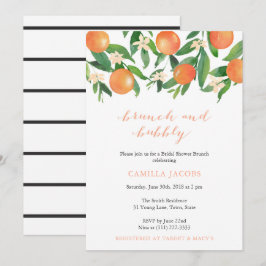 Invitation Brunch et Bubbly Elegant Citrus Fête des mariées