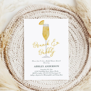 Invitation Brunch et Bubbly Mimosa Cocktail Fête des mariées
