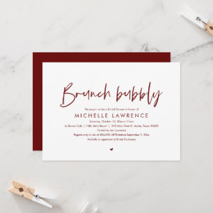 Invitation Brunch et bulle, Fête des mariées Décontractée mod