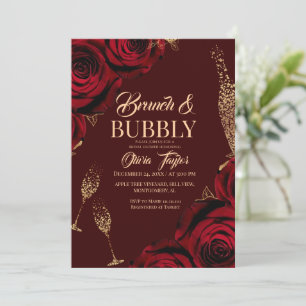 Invitation Brunch et Burgundy Pétillant Enterrement de Vie de