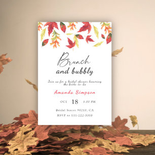 Invitation Brunch et champagne Shower de mariage automnal