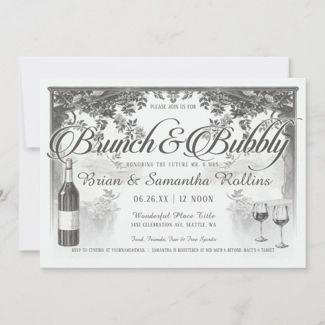 Invitation Brunch et douche pétillante de couples des (Devant)