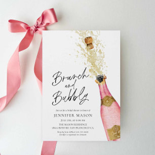 Invitation Brunch et Fête des mariées Bubbly Champagne Invita
