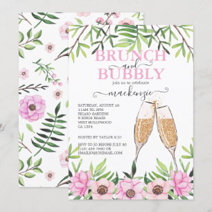 Invitation Brunch et Fête des mariées Bubbly Personnalisé