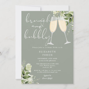 Invitation Brunch Et Fête des mariées Verdoyante