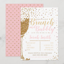 Brunch et parties scintillant en or Bubbly avec po