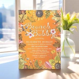 Invitation Brunch & Fête des mariées Bubbly Feuille Citrouill