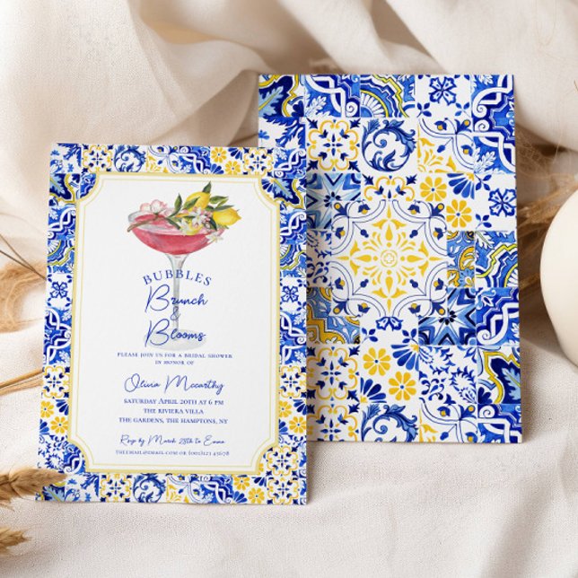 Invitation Brunch Fête des mariées de citron méditerranéen (Créateur téléchargé)