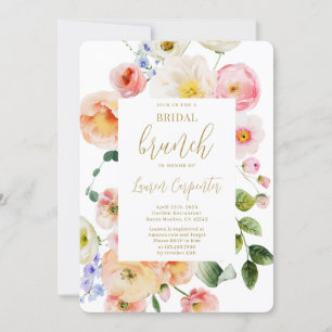 Invitation Brunch Fête des mariées florale de printemps