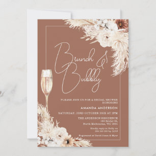 Invitation Brunch floral en terre cuite et Fête des mariées à