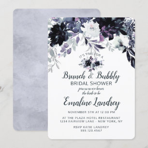 Invitation Brunch floral nocturne et Fête des mariées mousseu