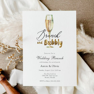 Invitation Brunch Gold et Brunch Mariage Bubbly Champagne