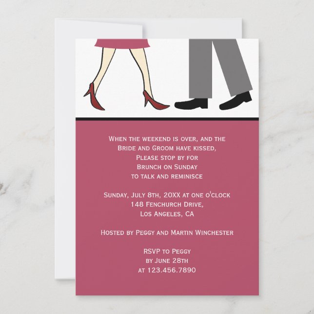 Invitation Brunch Mariage de deux billets (Devant)