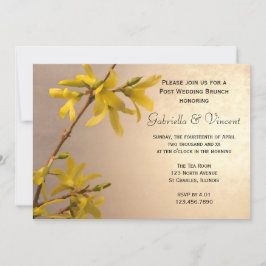 Invitation Brunch Mariage de la Poste de printemps jaune