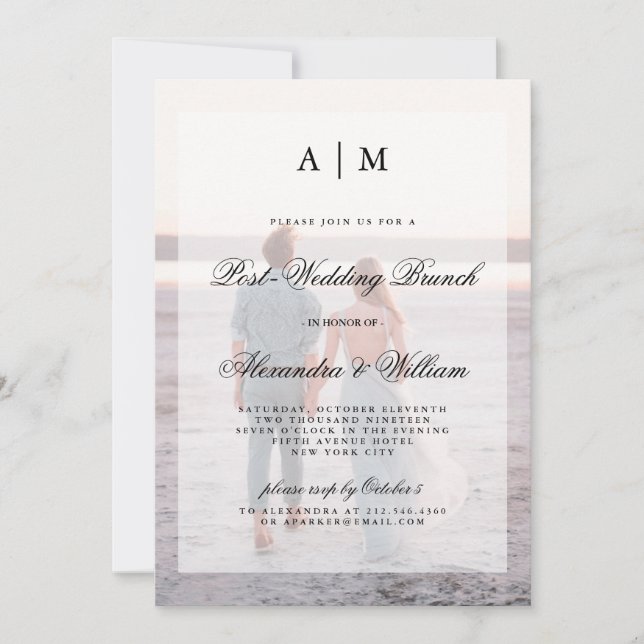 Invitation Brunch Mariage de poste moderne| Superposition ave (Devant)