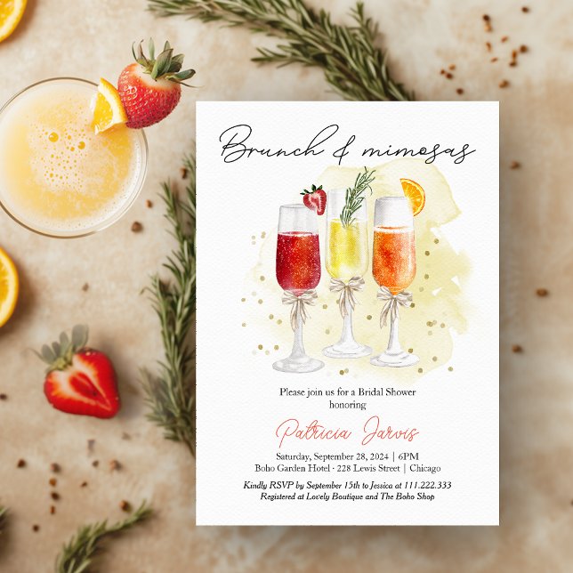 Invitation Brunch & Mimosas Cocktail Fête des mariées (Créateur téléchargé)