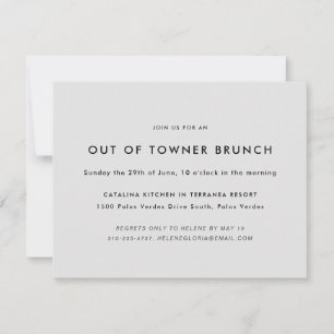 Invitation Brunch minimal pour visiteurs de passage