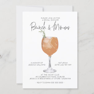 Invitation Brunch minimaliste & Mimosas Fête des mariées Cock