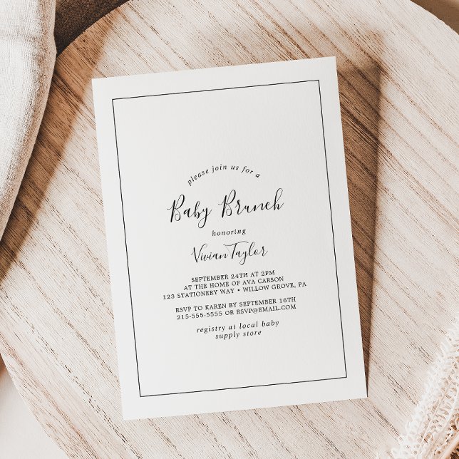 Invitation Brunch minimaliste pour bébé (Créateur téléchargé)