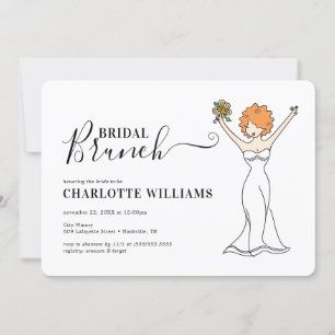 Invitation Brunch nuptial Avatar personnalisable  Cheveux bou