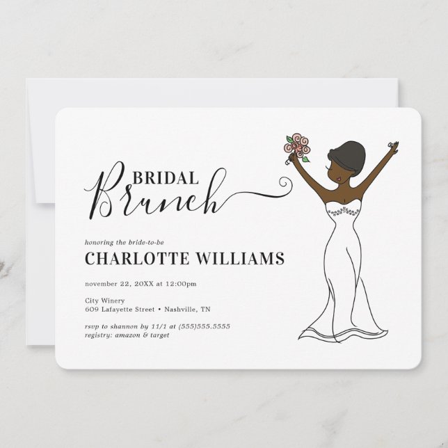 Invitation Brunch nuptial Avatar personnalisable| Cheveux cou (Devant)