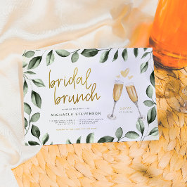 Invitation Brunch nuptial Champagne & Eucalyptus Fête des mar
