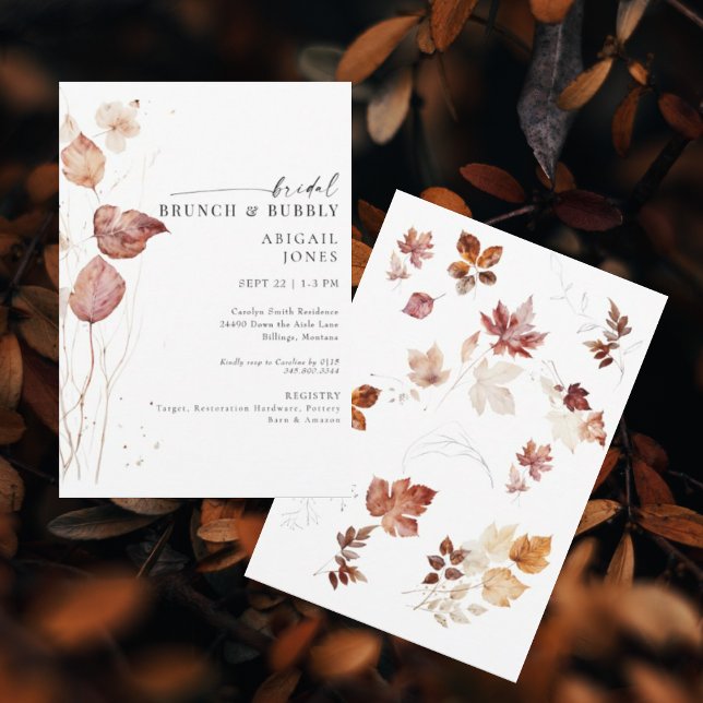 Invitation Brunch nuptial d'automne et bulle (Créateur téléchargé)