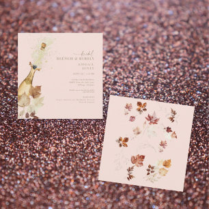 Invitation Brunch nuptial d'automne et champagne de bulle