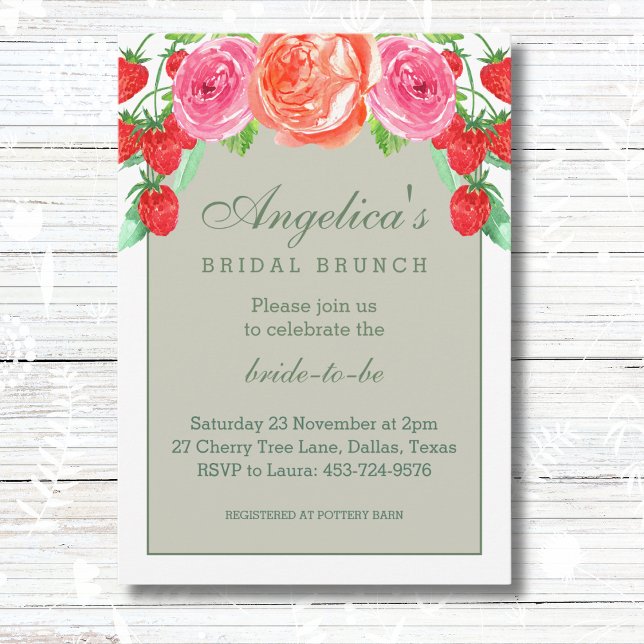 Invitation Brunch nuptial de pois vert et blanc Sage (Créateur téléchargé)