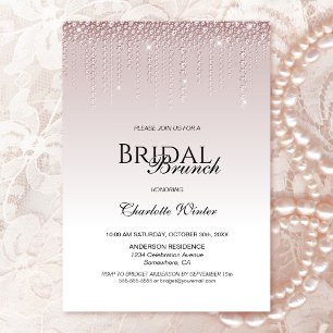 Invitation Brunch nuptial en diamants roses