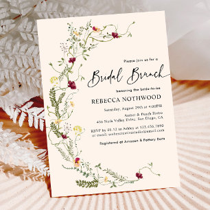 Invitation Brunch nuptial Fleur sauvage rustique moderne