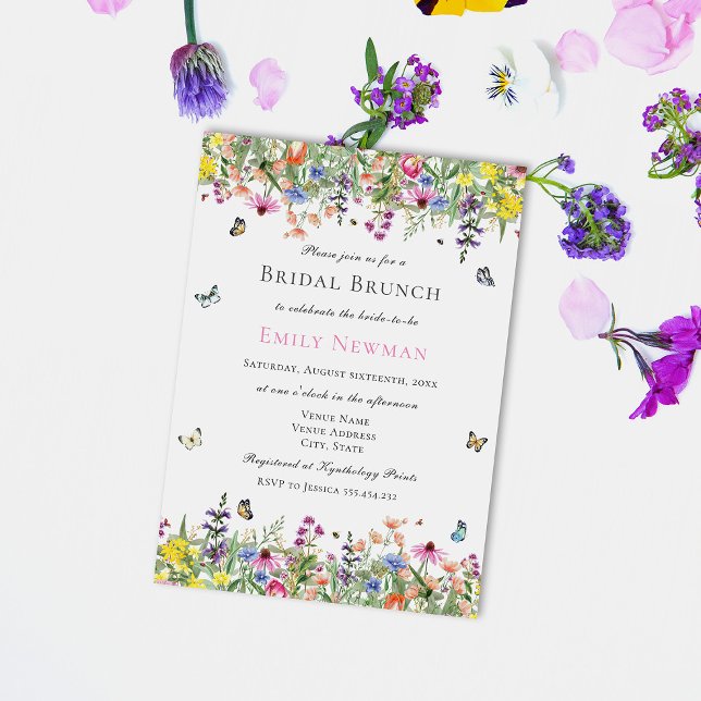 Invitation Brunch nuptial floral d'été (Créateur téléchargé)