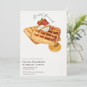 Invitation Brunch nuptial gaufre aquarelle