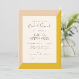 Invitation Brunch nuptial Géométrique Blush et Jaune gras