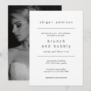 Invitation Brunch nuptial minimaliste noir et blanc