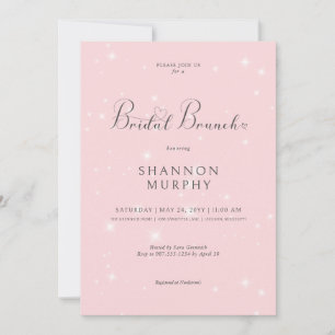 Invitation Brunch nuptial minimaliste rose moderne