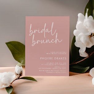Invitation Brunch nuptial minimaliste rose poussiéreux