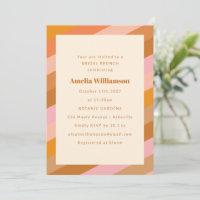 Brunch nuptial moderne géométrique rose orange rét