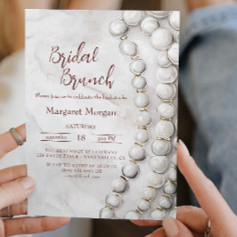 Invitation Brunch nuptial perles blanches
