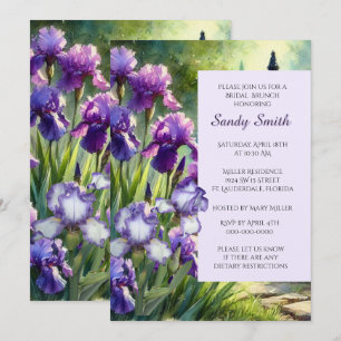 Invitation Brunch nuptial Purple Irises