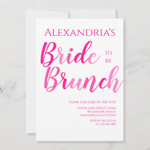 Invitation Brunch nuptial rose chaud moderne
