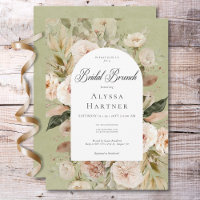 Brunch nuptial rustique Neutre Tan Vert Floral Arc