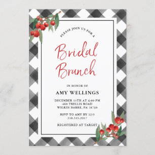 Invitation Brunch nuptiale fait sur commande noir et blanc de