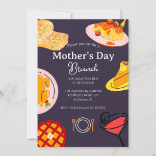 Invitation Brunch personnalisé pour la fête des mères   thème