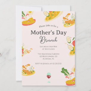 Invitation Brunch personnalisé pour la fête des mères   thème
